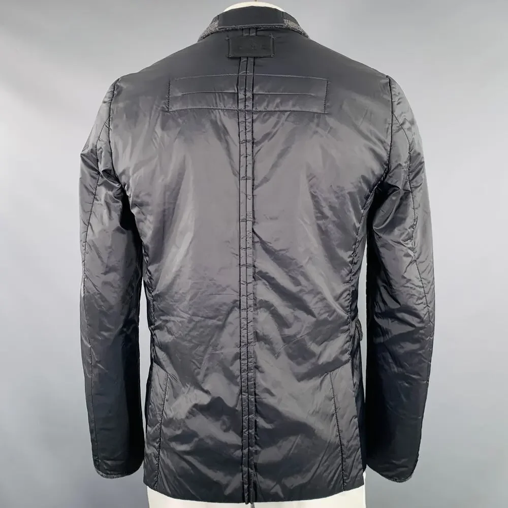 UNDERCOVER Size XL Black Grey Contrast Trim Nylon Blazer Jacket